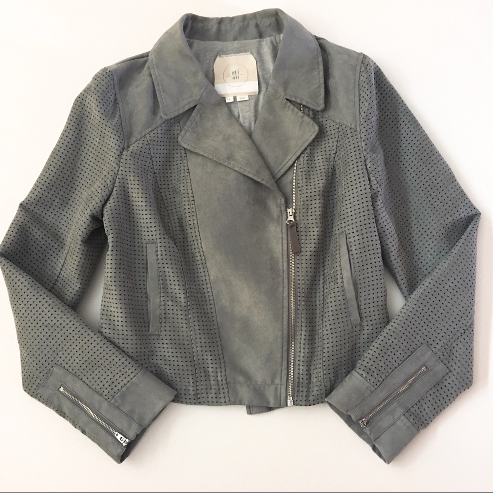 anthropologie • vegan suede moto jacket - Picture 3 of 5